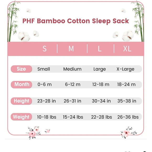 PHF Sleep Sacks 12-18m Floral Design - Picture 3 of 3